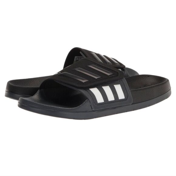 Adidas Adilette Tnd black and white Slide Sandal size 6 - Picture 1 of 10
